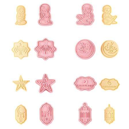 3D Ramadan Kageudstikkere Eid Mubarak Stempler DIY Bageværktøj