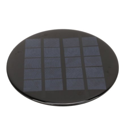 Mini Rundt Solpanel 1.1W 5V 120mm Genopladeligt 3.7V Batteri Lille Polykrystallinsk Silicium Solcellemodul