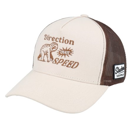 Slacker Supply - Black - trucker - Cap - Direction Over Speed Canvas Beige/Brown A-frame Trucker - Hatstore