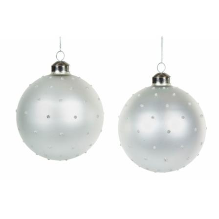 Julgranspynt Glaskula Bonny Vit Ø10cm 4-pack