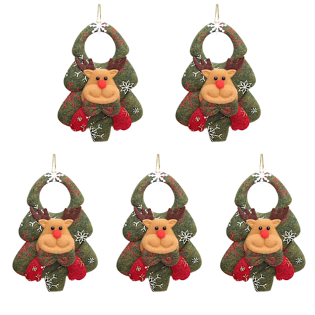 5x Joulukoristeet Joulukuusenkoristeet Lumiukko Hirvi Karhu Riippuva Joulukuusi Kuitukangas Riippuva Koriste Kotitoimiston Koriste C C
