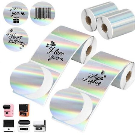 Laser runda förseglingsetiketter matt silver termisk vattentät trycklim