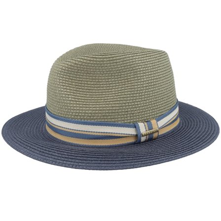 Stetson - Grün Straw Hut - Tiller Toyo Green/Blue Straw Hat @ Hatstore