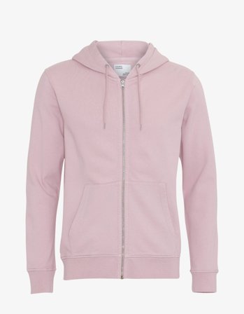 Classic Organic Zip Hood - Faded Pink - S