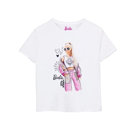 Barbie Girls Doodle Barbie Pose T-shirt 3-4 år Vit