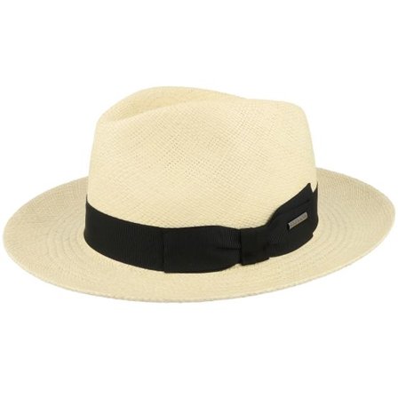 Stetson - Beige straw Hatt - Fedora Panama Natural Straw Hat @ Hatstore