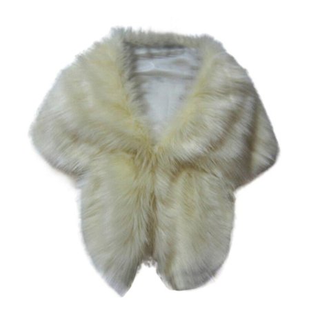 Vinter Elegant Dame Imitert Pels Kappe Brud Imitert Pels Frakk Kvinner Bryllup Sjal Aften Fest Wraps Slim Pels Skulder Kapper