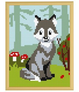 Straminbild Wolfswelpe - Collection D'Art