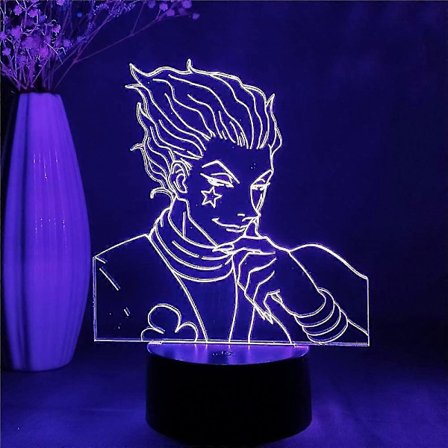 Wekity Anime Hunter X Hunter Hisoka Figur 3d Led Natlampe Manga Figur Skrivebordslampe Soveværelse Dekoration Bordlampe Boligindretning Natlys 
