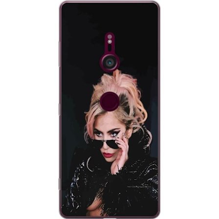 Kompatibelt Mobildeksel til Sony Xperia XZ3 Lady Gaga portrett med solbriller og dramatisk sminke i mørk glamorøs stil