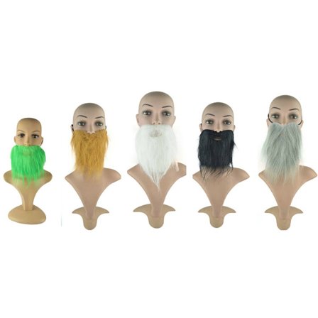 5 stykker Fake Beard Bart Snurrebart Jul Halloween Skjegg Voksen