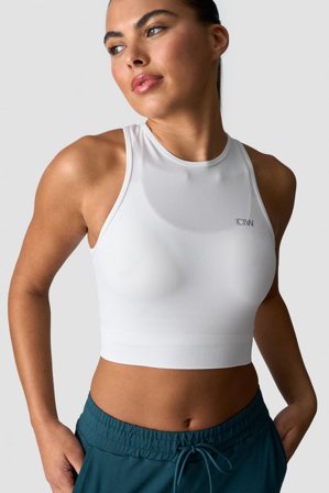 Define Seamless Cropped Tank Top White