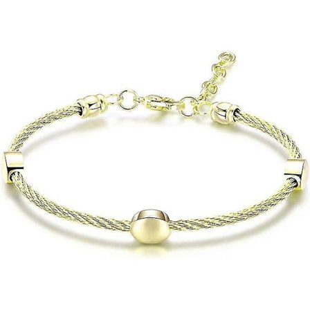 Justerbart armbånd i rustfritt stål med runde perler