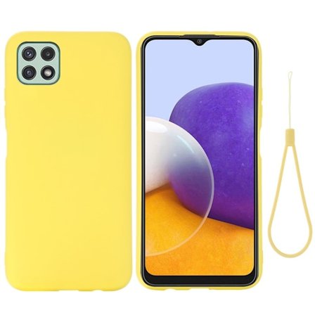 Matte Liquid Samsung Galaxy A22 5G silikone cover - Gul