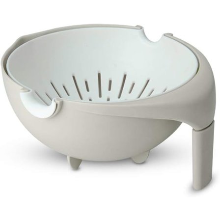 TG Avloppskorg, durkslag i plast med handtag (vit)