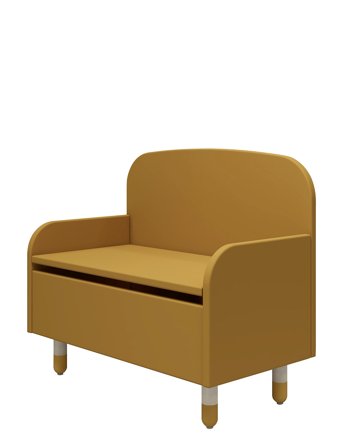 Storage Bench With Back Rest Home Kids Decor Furniture Storage Boxes Gul FLEXA*Betinget Tilbud