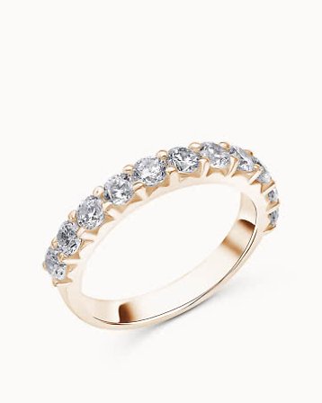 Bague Éternité Classique Lily en Or Rose 18 Carats et Diamants Synthétiques de 3,0 mm