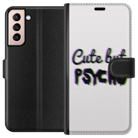 Kompatibel Tegnebogsetui til Samsung Galaxy S21 Rainbow-farvet legetøjsfigur med et glad ansigt og farverige cirkler i en legesyg studieillustration