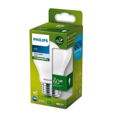 Philips Ultraeffektiv LED Lyspære E27 4W 4000K