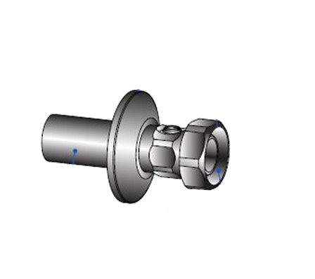 Georg Fischer 8253266 Blandebatteristolpe 15 mm, dekkplate og avstenging, Baderom