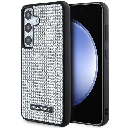 Karl Lagerfeld Rhinestone Metal Logo etui for Samsung Galaxy S24 - sølv