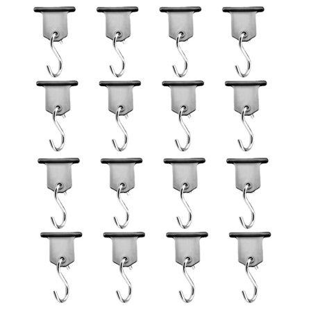 16 pakkaus matkailuauton markiisikoukut kevyeen retkeilyyn, juhlavalaisimen ripustin Silver