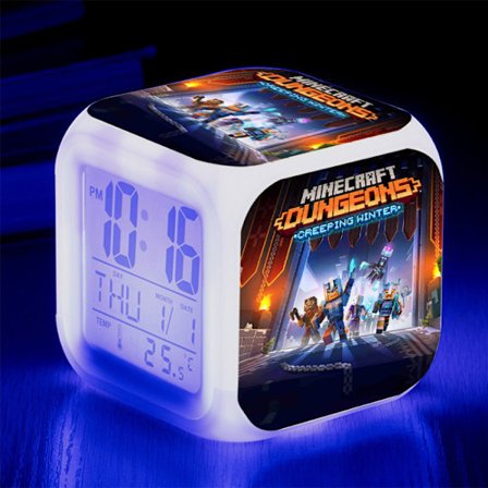 Min värld väckarklocka ledde lysande nattljus 6#