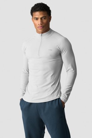 ICANIWILL - Essential Seamless 1/4 Zip Long Sleeve M Light Grey - Heren - sportkleding van ICIW
