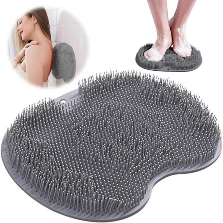 Fot- och Ryggskrubbare för Duschen – Väggmonterad, Bathroom Foot Massage Pad, Silicone Suction Non-Slip, Dusch Fot Skrubbmatta, Exfolierande Badkudde