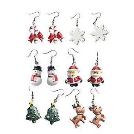 6 Par Gaver Kvinder Bulk Jul Clip Drop Øreringe Juletræsøreringe Juleøre Drop Juleørestik
