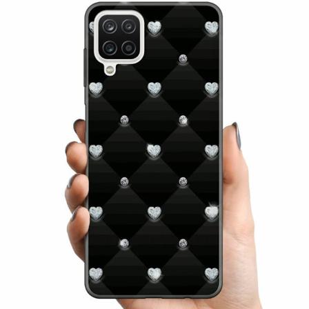 Samsung Galaxy A12 Tpu Mobilskal Bling Heart