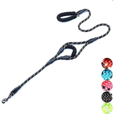 Robust Hundkoppel med 2 Vadderade Handtag, 6 Fot Lång