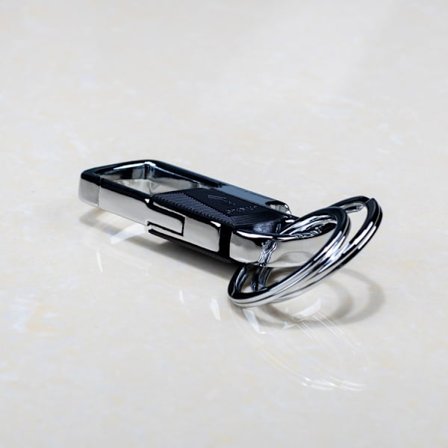 1 st svart nyckelring i metall för män, multifunktionell