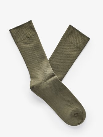 John Henric Men's Olivgrüne Gerippte Socken Size Onesize