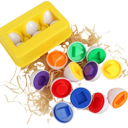 Montessori Legetøj til Småbørn, Formgenkendelse Sorteringsfærdigheder Puslespil, STEM Pædagogisk Legetøj til Finmotorisk Træning, Interaktive Æg med