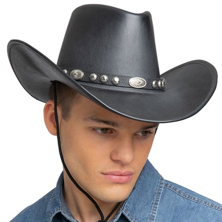 Cowboyhattu Keinonahka Musta