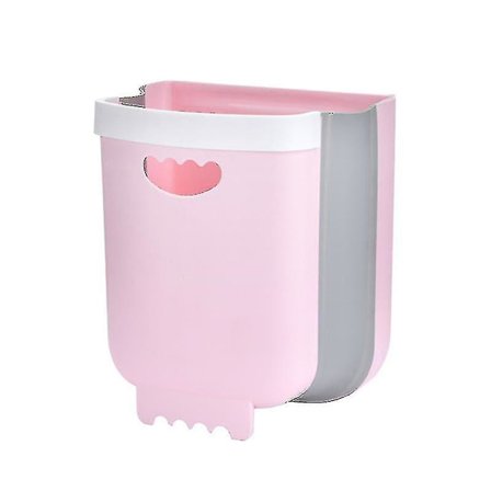 Vægmonteret Køkkenaffaldsbeholder Til Skabe, Hængende/Foldbar, Til Opsamling Af Grøntsagsrester (Pink) (1 stk)