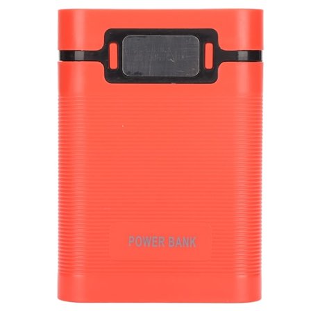 DIY Mobil 18650 Batteriladdare Powerbank 4 Batterier Kapacitetsbox Mikroingång 2-vägsladdning med LCD-display Röd