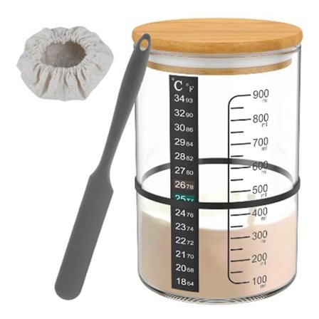 Glas Surdej Krukke Fermenteringsbeholder Tank Bred Mund Surdej Krukke til Køkken Bagning Mad St