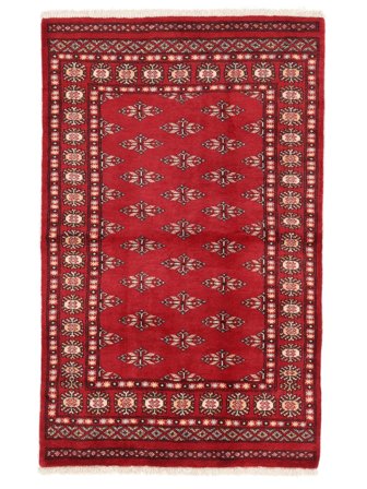 95X152 Tapete Oriental Paquistão Bucara 3Ply Vermelho Escuro/Preto (Lã, )