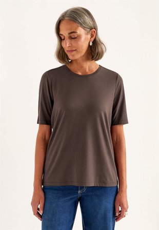 Cellbes of Sweden - T-shirt Premium i modal - mörkbrun - för damer - 54/56