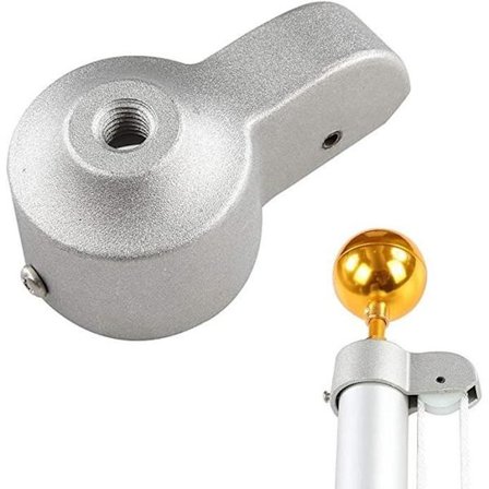 Flaggstang for lastebil med nylonremskive, sølvfarget støpt aluminiumskropp, stasjonær flaggstang i fall, kraftig flagg - sølvfarget