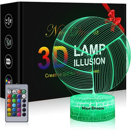 Volleyball Lys, Volleyball Nattelys med 16 Fargeendringer Fjernkontroll, Volleyball Gave til Barn