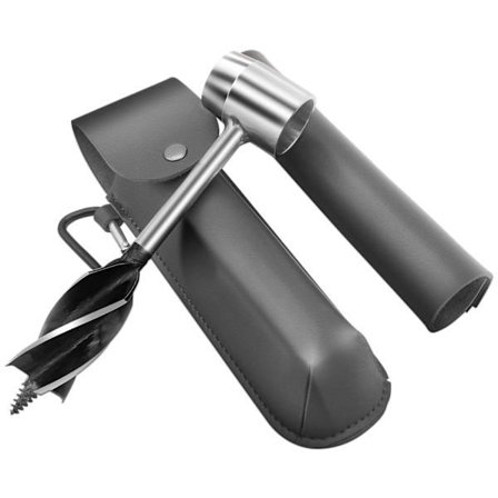 Håndbor for trebearbeiding, manuell overlevelsesbor, manuell bor for bushcraft, manuell bor for camping, grå