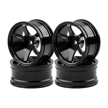 4p aluminiumslegering 6 eikers hjul, svart+(d)