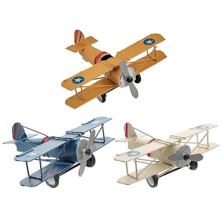 3 stk Retro Fly Ornament Jern Fly Vintage Flymodell Jern Fly