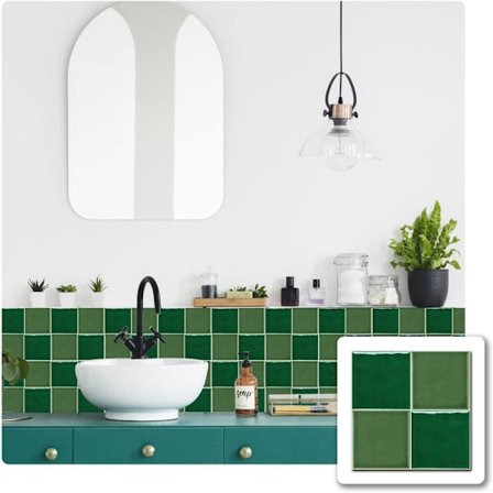 10-pakke miljøvennlig fliseklistremerke 15x15cm – vanntett veggdekor for kjøkken og bad