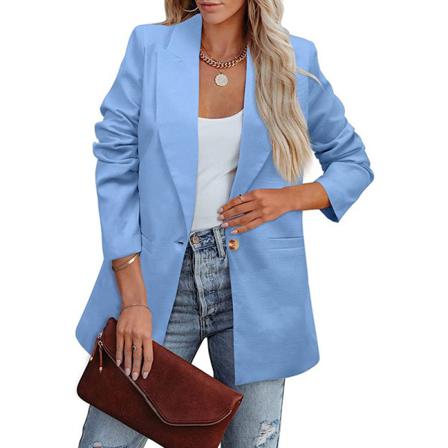 Kvinnor Långärmade Business Jackor Enfärgad Cardigan Jacka