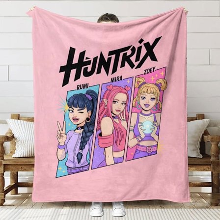 Huntrix K-Pop Painettu Peitto | Flaneelipeitto Sohvalle & Sänkyyn (Anime-teema)]SNT064]70+100cm SNT064-FS-