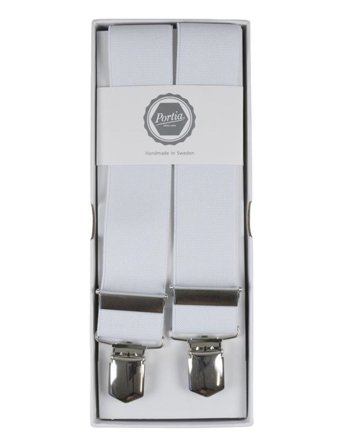 Solid Suspenders White Portia 1924